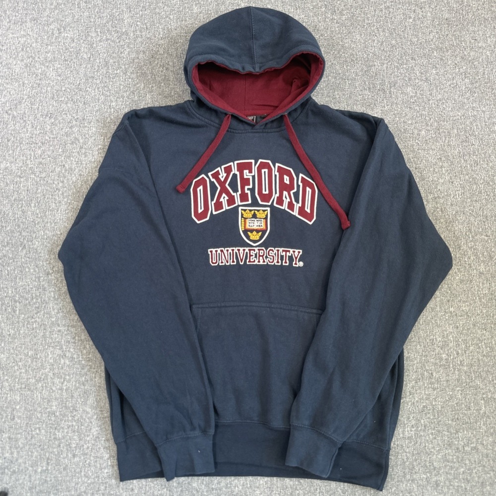 Oxford University Hoodie XXL Navy Blue Pullover Hooded Sweatshirt Crest